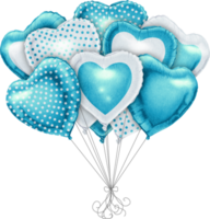 watercolor hand drawn heart shaped realistic balloons png