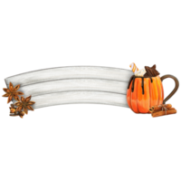 Watercolor pumpkin shaped mug for pumpkin spice png