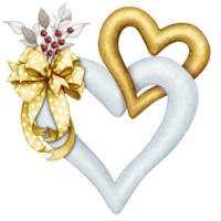 aquarelle décoratif lié cœurs avec arc png