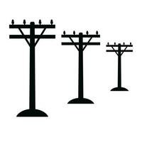 the design of 3 in a row electric poles around the world vector