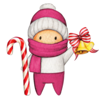 Watercolor hand drawn cute winter character png