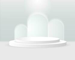 vector 3d Abstract white podium display on white background