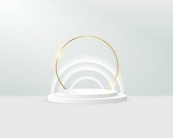 vector 3d Abstract white podium display on white background