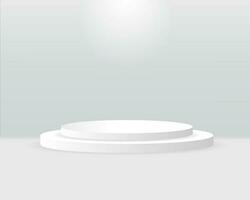 vector 3d Abstract white podium display on white background