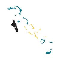 Bahamas, officially the Commonwealth of The Bahamas, is an island country within the Lucayan Archipelago of the West Indies in the North Atlantic vector illustration map and flag logo design.