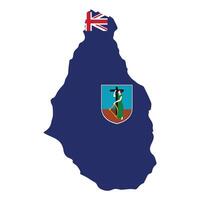 Montserrat británico de ultramar territorios vector ilustración bandera y mapa logo diseño concepto detallado