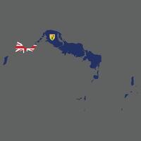Turks and Caicos is an archipelago of 40 low-lying coral islands in the Atlantic Ocean, a British Overseas Territory southeast of the Bahamas Vector illustration map and flag detailed icon