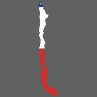 república de Chile mapa y bandera detallado concepto vector ilustración.