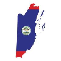 Belize Country in Central America flag map vector illustration