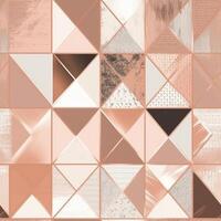 Geometric shapes seamless pattern illustration soft color and rose gold details. photo