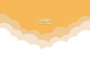 clouds background in orange colors vector