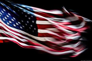 foto de ondulación americano bandera. generativo ai