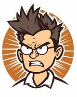 Man with Angry Expression vector