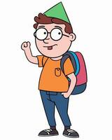 school kid illustration vector