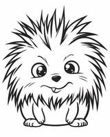 Hedgehog coloring page vector