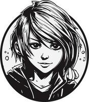 Anime girl logo vector