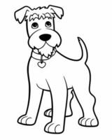 Airedale terrier coloring page vector
