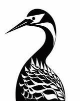 Black and white bird vector