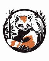 Red panda logo vector