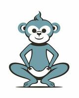 Cute monkey bending vector