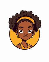africano niña logo vector