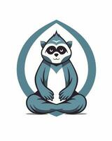 Meditating animal illustration vector