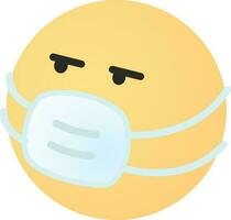 emoji emotion face feeling sick mask vector