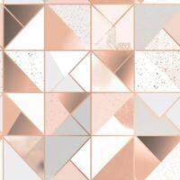 Geometric shapes seamless pattern illustration soft color and rose gold details. photo