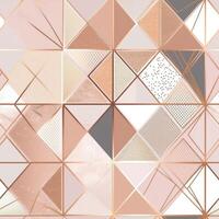 Geometric shapes seamless pattern illustration soft color and rose gold details. photo