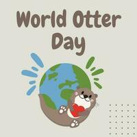 world otter day suitable for social media posts vector