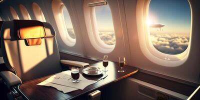 The first class airplane with . photo