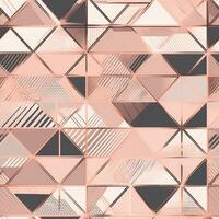 Geometric shapes seamless pattern illustration soft color and rose gold details. photo