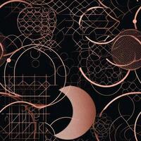Geometric shapes seamless pattern illustration soft color and rose gold details. photo