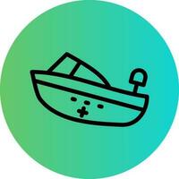 Rescue Boat Vector Icon Design