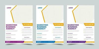 Corporate agency new editable a4 size leaflet promotional template vector