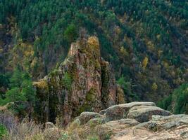 Rocky ledge. Perspective of rocky ledge. Edge of the cliff, a da photo