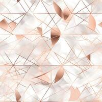 Geometric shapes seamless pattern illustration soft color and rose gold details. photo