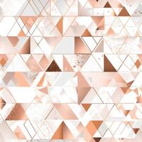 Geometric shapes seamless pattern illustration soft color and rose gold details. photo