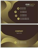 Golden business card design vector