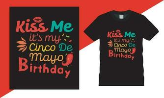 Cinco de Mayo typography vector t shirt design free vector