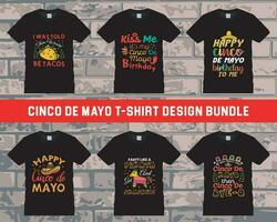 Cinco de mayo typography vector t shirt design bundle