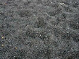 Black sand on the beach. Black Sand beach macro photography. Shadows play in this evening. photo