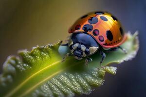 Portrait macro ladybug AI Generate photo
