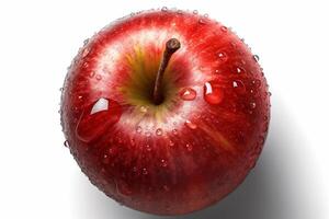 Apple with water drops isolated on white ai generate photo