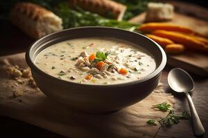 A Bowl of soup AI Generate photo