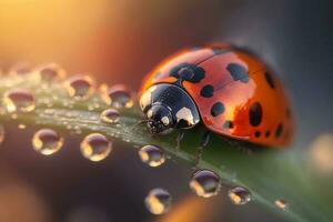 Portrait macro ladybug AI Generate photo