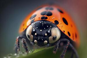 Portrait macro ladybug AI Generate photo