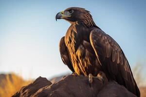 Portrait eagle on the forest AI Generate photo