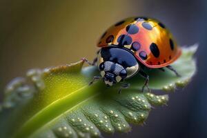 Portrait macro ladybug AI Generate photo