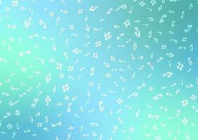 Random music note song melody blue gradient pattern background vector